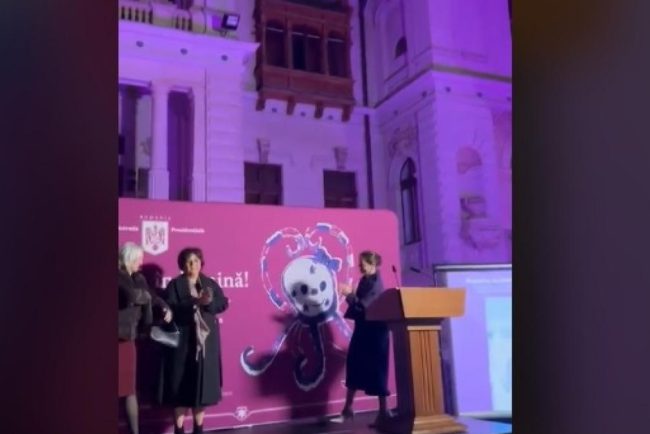 Mirabela Gradinaru mesaj de Ziua prematuritatii Cotroceni iluminat violet