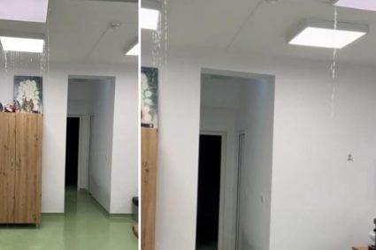 Inundatie la un spital din Harghita Apa a intrat prin tavan dupa ce o teava din pod