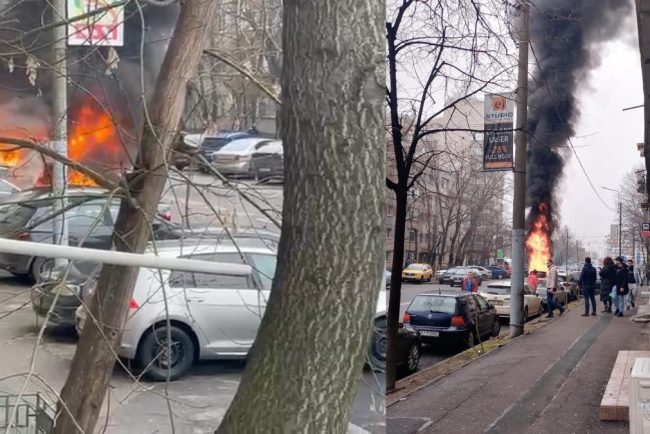 incendiu puternic pe un bulevard din bucuresti o masina a luat foc in trafic pasagerul din dreapta