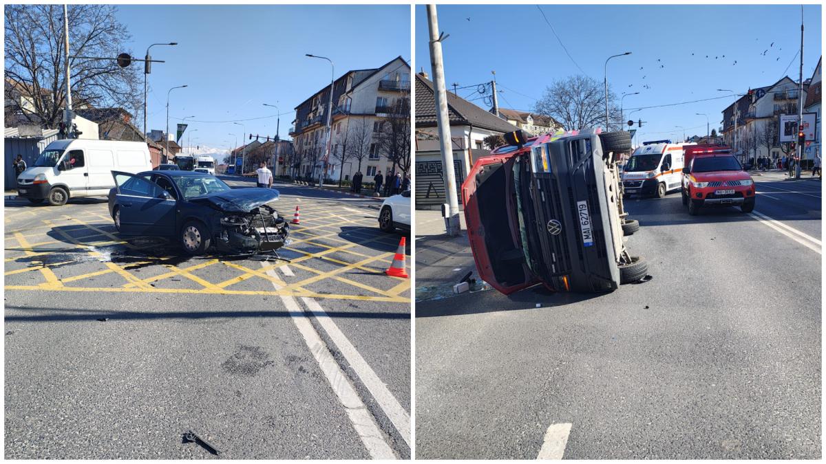 imagini socante cu o ambulanta care transporta un bebelus si mama acestuia accidentate pe sosea