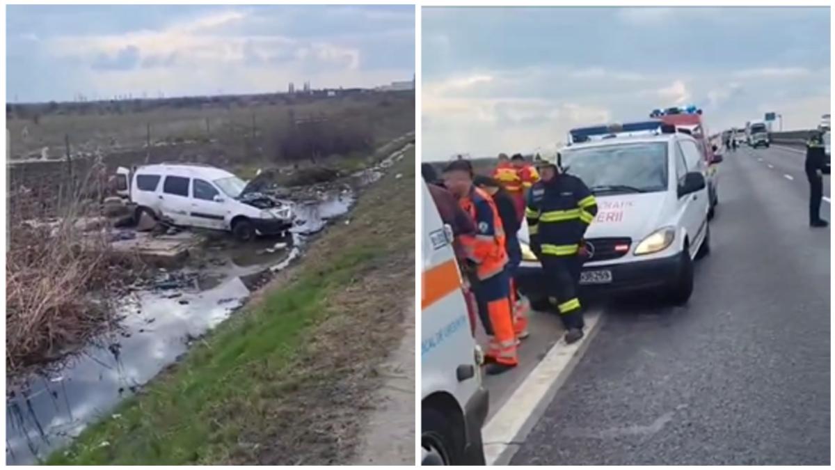 Accident tragic pe Autostrada Soarelui un barbat a murit si alti cinci au fost raniti dupa ce o